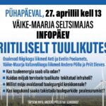Infopäev “Kriitiliselt tuulikutest” Väike-Maarja Seltsimajas 27.aprillil kell 13